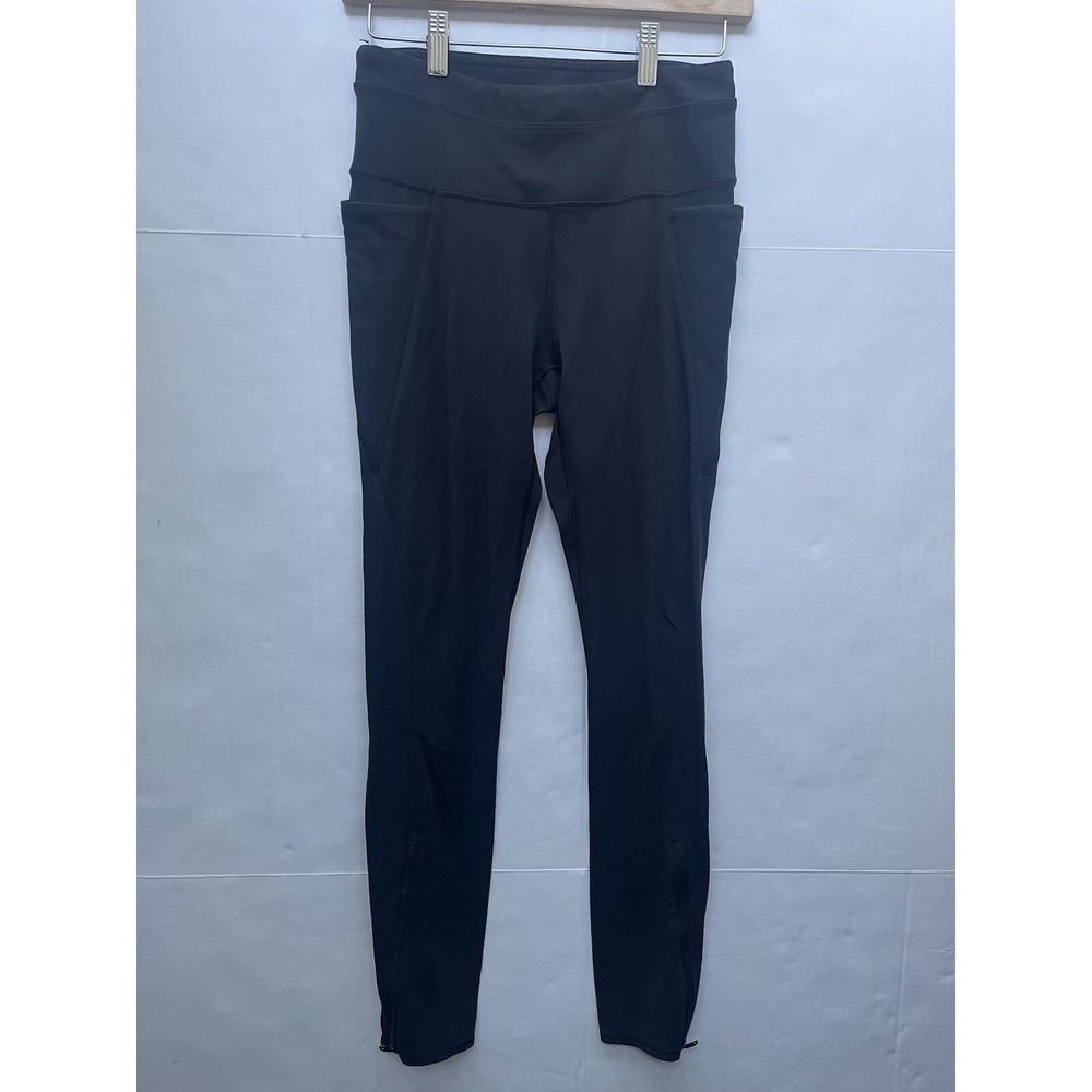 Athleta Delancey Moto Tight High Rise Black Ankle Zip Leggings Size XS